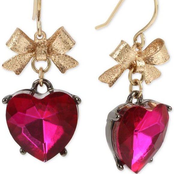 Betsey Johnson Jewelry - Betsey Johnson Heart Drop Earrings